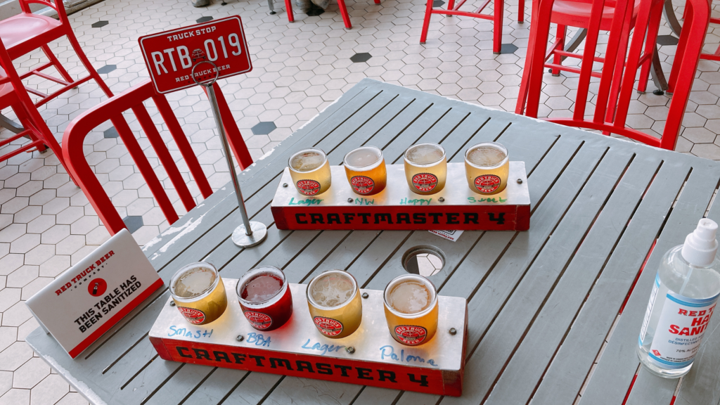 Red Truck brewery flight beer Canada